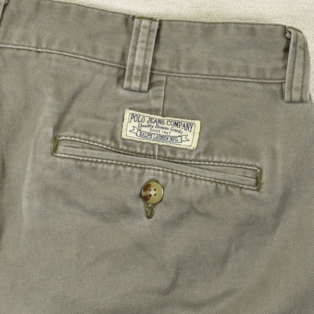 Polo Jeans CO. Ralph Lauren Trousers Pants 34x24 34x26 Mens Olive Chino